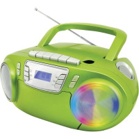 Радио CD-проигрыватель FM, USB, кассета Soundmaster SCD5800GR с караоке-микрофоном, зеленый