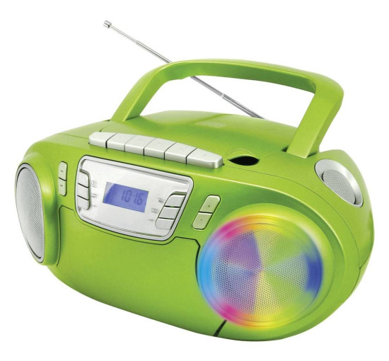 Радіо CD-програвач FM, USB, касета Soundmaster SCD5800GR з караоке-мікрофоном, зелений
