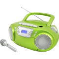 Радіо CD-програвач FM, USB, касета Soundmaster SCD5800GR з караоке-мікрофоном, зелений