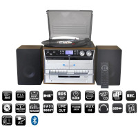 Музыкальный центр по радио DAB+/FM, CD/MP3 Soundmaster MCD5550BR, винил, двойная кассета, USB, Bluetooth