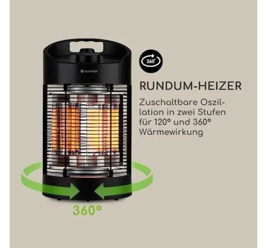 Мини инфракрасный обогреватель Blumfeldt Heat Guru 360 Mini 700W, черный (10035506)