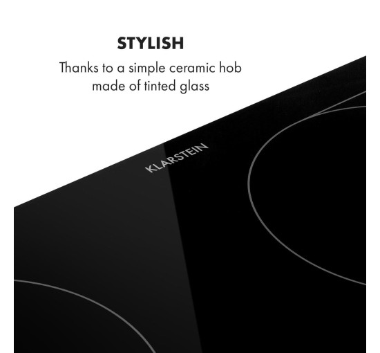 Керамічна варильна плита на 4 зони нагріву для кухні Klarstein EasyCook Domino 4500 Вт, чорний (10034604)