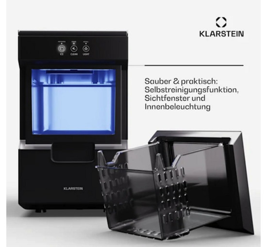 Льодогенератор Klarstein Ice Galet 20 кг/доба, 2,2 л, чорний (10045476)