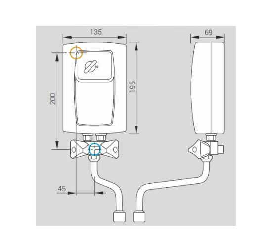 Нагреватель воды проточный электрический Kospel Twister EPS2 - 5.5 ~220В
