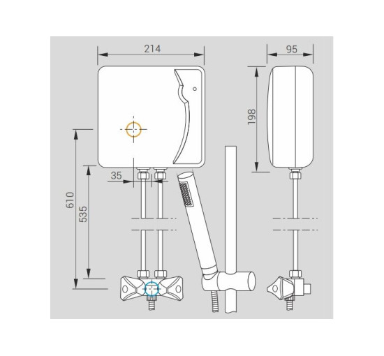 Нагреватель воды проточный электрический Kospel Primus EPJ.P - 5.5 ~220В (душ)