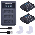 Акумулятор Durapro 2 x AHDBT-501, світлодіодний USB-зарядний пристрій з портом Type C для камер Gopro 7, 5, Hero 6, чорний (my-13161)