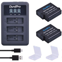 Акумулятор Durapro 2 x AHDBT-501, світлодіодний USB-зарядний пристрій з портом Type C для камер Gopro 7, 5, Hero 6, чорний (my-13161)