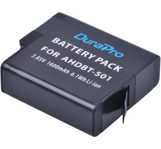 Акумулятор Durapro 2 x AHDBT-501, світлодіодний USB-зарядний пристрій з портом Type C для камер Gopro 7, 5, Hero 6, чорний (my-13161)