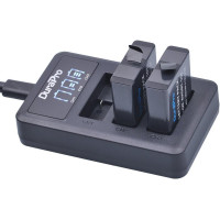 Аккумулятор Durapro 2 x AHDBT-501, светодиодное USB зарядное устройство с портом Type C для камер Gopro 7, 5, Hero 6, черный (my-13161)
