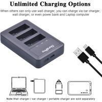 Аккумулятор Durapro 2 x AHDBT-501, светодиодное USB зарядное устройство с портом Type C для камер Gopro 7, 5, Hero 6, черный (my-13161)