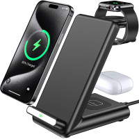 Бездротова зарядна станція QKXC X3Pro 20 Вт, чорний (my-19010) Бездротова зарядна станція QKXC X3Pro 20 Вт, чорний (my-19010)