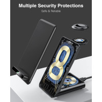 Беспроводная зарядная станция QKXC X3Pro 20 Вт, черный (my-19010) Беспроводная зарядная станция QKXC X3Pro 20 Вт, черный (my-19010)