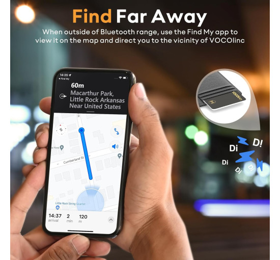 Bluetooth-трекер для пошуку предметів VOCOlinc VT2202 Wallet Tracker Card, сумісний з Find My (тільки iOS)(my-13115)