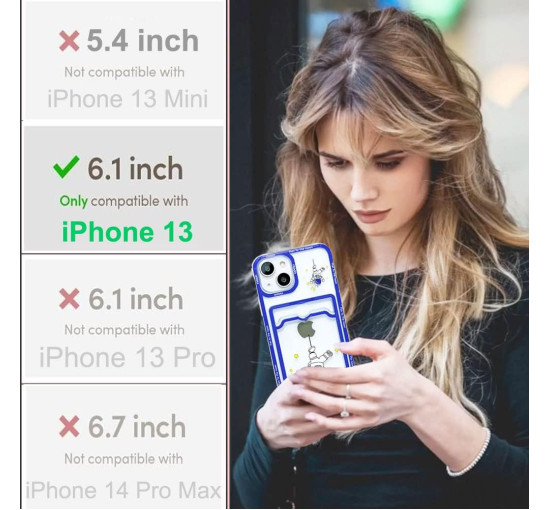 Чехол Abbery DYHY-13 для мобильного телефона iPhone 13, со слотом для карт, астронавт, ударопрочный, устойчивый к царапинам (my-13173)
