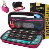 Чехол для Nintendo Switch Lite Orzly с местом для хранения игр и аксессуаров, розовый (my-16015)
