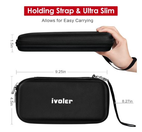 Чехол для переноски Ivoler для Nintendo Switch и новой модели Switch OLED, портативный жесткий чехол для переноски и путешествий, черный (my-16131)