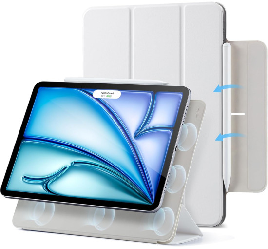 Чехол ESR для iPad Air 11 мощное магнитное крепление, тонкий чехол-подставка Trifold, надежная защита, белый (my-16065)
