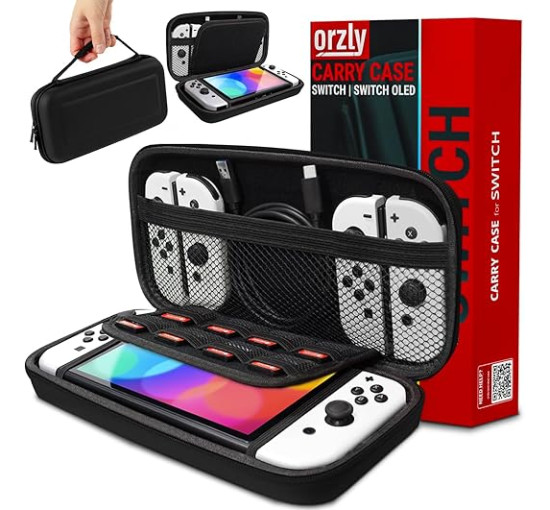 Чехол Orzly Carry Case дорожный чехол с карманами для аксессуаров и игр, совместимый с Nintendo Switch и новой консолью Switch OLED (my-16018)