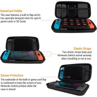 Чехол Orzly Carry Case дорожный чехол с карманами для аксессуаров и игр, совместимый с Nintendo Switch и новой консолью Switch OLED (my-16018)