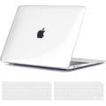 Чохол TECOOL ‎TCMA2, сумісний з MacBook Air M1 і MacBook Air 13 жорсткий чохол, що защіпається, і захисна плівка для клавіатури UK EU, прозорий (my-16067)