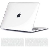 Чехол TECOOL ‎TCMA2, совместимый с MacBook Air M1 и MacBook Air 13 защелкивающийся жесткий чехол и защитная пленка для клавиатуры UK EU, прозрачный (my-16067)