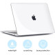 Чохол TECOOL ‎TCMA2, сумісний з MacBook Air M1 і MacBook Air 13 жорсткий чохол, що защіпається, і захисна плівка для клавіатури UK EU, прозорий (my-16067)