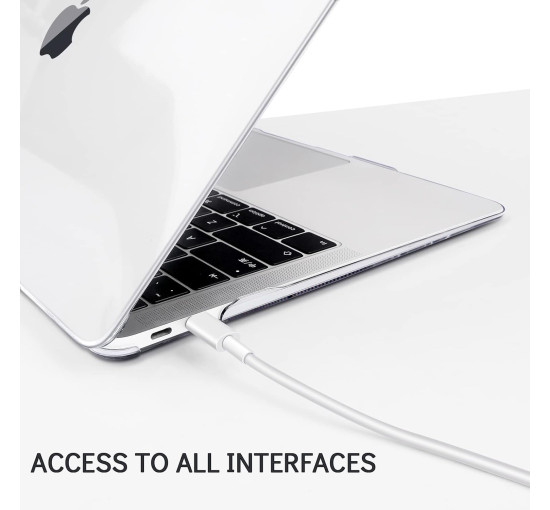 Чохол TECOOL ‎TCMA2, сумісний з MacBook Air M1 і MacBook Air 13 жорсткий чохол, що защіпається, і захисна плівка для клавіатури UK EU, прозорий (my-16067)