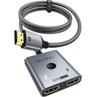 HDMI-переключатель 4K 60 Гц WARRKY AV-H03 поддержка HDR, 3D, 4K, 1080P Совместимость с PS5/4, Xbox, Roku, Fire Stick, серый (my-16017)