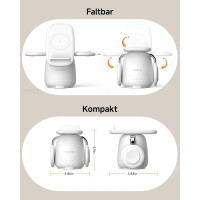 Індуктивна зарядна станція SwanScout для Samsung 3-в-1, зарядний пристрій Samsung S25 Ultra/S24/Z Flip 6/Z Fold 6, білий (my-13091)