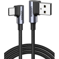 Кабель UGREEN USB-USB C, кутовий, 3 А, 90 градусів швидка зарядка, сумісний з iPhone 16/15 Pro Max, Galaxy S24, S23 Ultra, A53, Pixel 7 (my-16045) Кабель UGREEN USB-USB C, кутовий, 3 А, 90 градусів швидка зарядка, сумісний з iPhone 16/15 Pro Max, Galaxy S24, S23 Ultra, A53, Pixel 7 (my-16045)