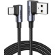 Кабель UGREEN USB-USB C, угловой, 3 А, 90 градусов быстрая зарядка, совместим с iPhone 16/15 Pro Max, Galaxy S24, S23 Ultra, A53, Pixel 7 (my-16045)
