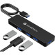 Концентратор Nov8tech USB 3.0 на 4 порти з подовженим кабелем довжиною 60 см. високошвидкісної передачі даних до 5 Гбіт/с, чорний (my-16068)