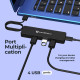 Концентратор Nov8tech USB 3.0 на 4 порти з подовженим кабелем довжиною 60 см. високошвидкісної передачі даних до 5 Гбіт/с, чорний (my-16068)