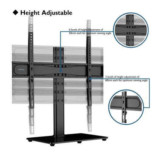 Універсальна настільна тумба під телевізор BONTEC із кронштейном для телевізорів 32–65 дюймів (my-13055)