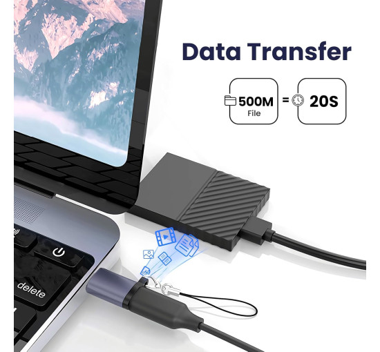 Адаптер Seminer Type-C Female на Micro USB Male підтримує синхронізацію даних, сумісний із Samsung Galaxy S8/S8+ (2 шт.) (my-16074)