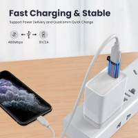 Адаптер Seminer Type-C Female на Micro USB Male підтримує синхронізацію даних, сумісний із Samsung Galaxy S8/S8+ (2 шт.) (my-16074)