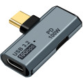 Адаптер Seminer зарядный USB C на два USB C-разветвителя Type C мощностью 100 Вт для iPhone 15 Pro Max, Google TV, серый (my-16073)