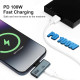 Адаптер Seminer зарядный USB C на два USB C-разветвителя Type C мощностью 100 Вт для iPhone 15 Pro Max, Google TV, серый (my-16073)