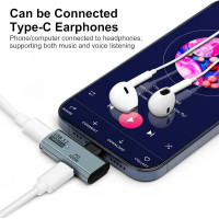 Адаптер Seminer зарядний USB C на два USB C-розгалужувачі Type C потужністю 100 Вт для iPhone 15 Pro Max, сірий (my-16073)