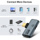 Адаптер Seminer зарядный USB C на два USB C-разветвителя Type C мощностью 100 Вт для iPhone 15 Pro Max, Google TV, серый (my-16073)