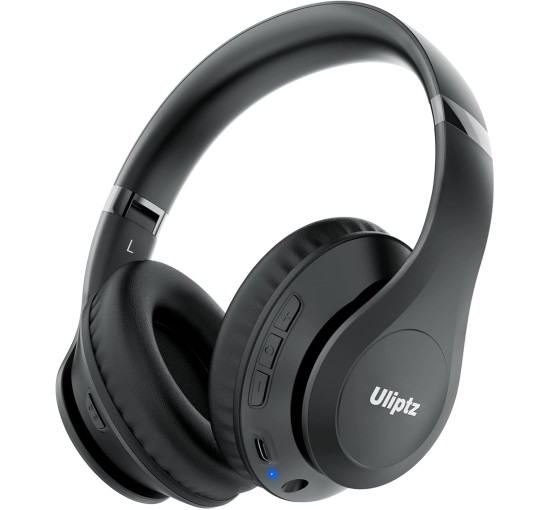 Беспроводные Hi-Fi стереонаушники с микрофоном Uliptz WH203A, 65 часов воспроизведения, черные (my-19007)