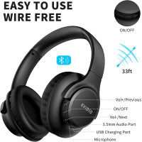 Беспроводные наушники с микрофоном KVIDIO WH201A (my-8099)