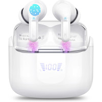 Беспроводные наушники Ordtop i13 Bluetooth5.3 с шумоподавлением и 4 микрофонами ENC белые (my-11122)