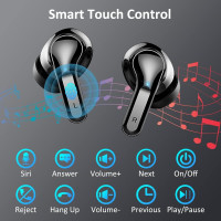 Бездротові навушники Ordtop i13 Bluetooth5.3 з шумопоглинанням та 4 мікрофонами ENC чорні (my-8142)