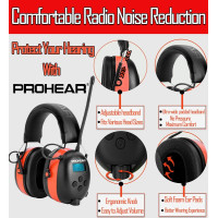 Беспроводные наушники PROHEAR 033A DAB Bluetooth с FM-радио с шумоподавлением оранжевые (my-11046)