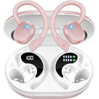 Беспроводные наушники Rulefiss Q38 с микрофоном HD, стереонаушники HiFi с шумоподавлением Bluetooth 5.3 розовые (my-11123)