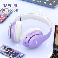 Беспроводные наушники Uliptz WH203A Bluetooth Hi-Fi стереонаушники с микрофоном фиолетовые (my-8102)