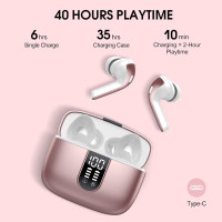 Беспроводные наушники Wekily X08-PINK Bluetooth 5.2 40 часов воспроизведения, глубокие басы, розовые (my-11140)