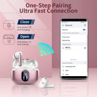 Bluetooth навушники Btootos A90 Pro 36 годин відтворення рожевий (my-8108)