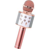 Мікрофон для караоке Bluetooth Wster WS-858 рожевий (my-8107)